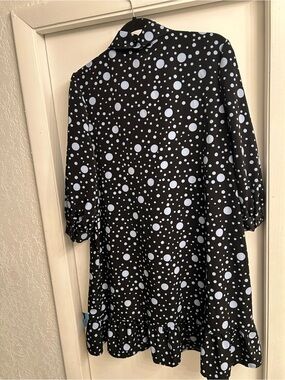 Who What Wear Black Dress with White Polka Dots
